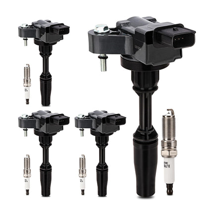 UF667 Ignition Coil & ILZFR6D11 Double Iridium Spark Plug for BMW 2.5-6.0L