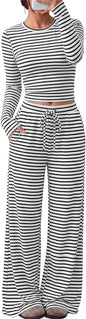 Trendy Queen Women's 2 Piece 2026 Fall Fashion Lounge Set with Pockets