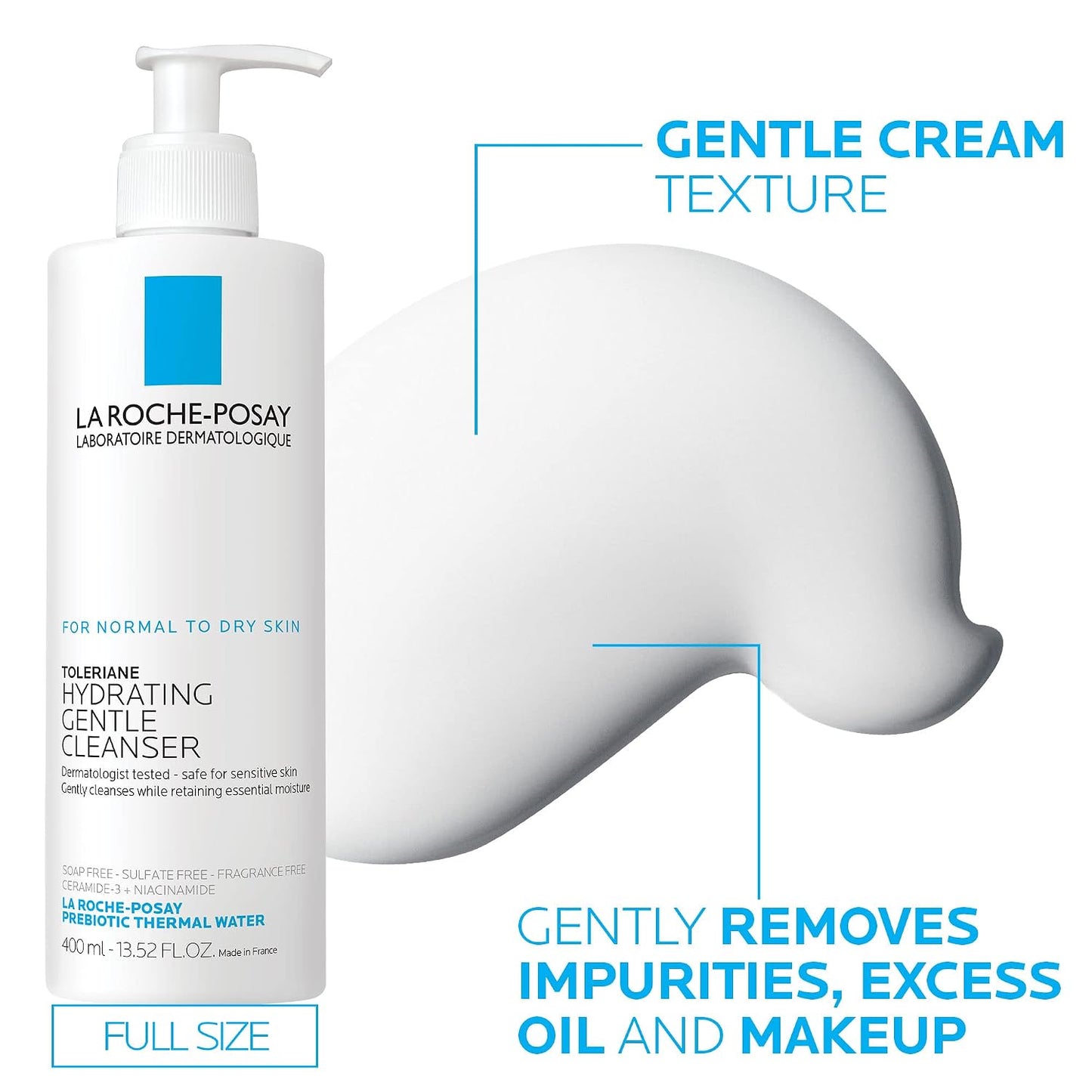 La Roche-Posay Toleriane Hydrating Gentle Facial Cleanser, with Niacinamide