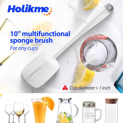 Holikme Bottle Brush Tube Cleaning Lab Set with Long Handle,White