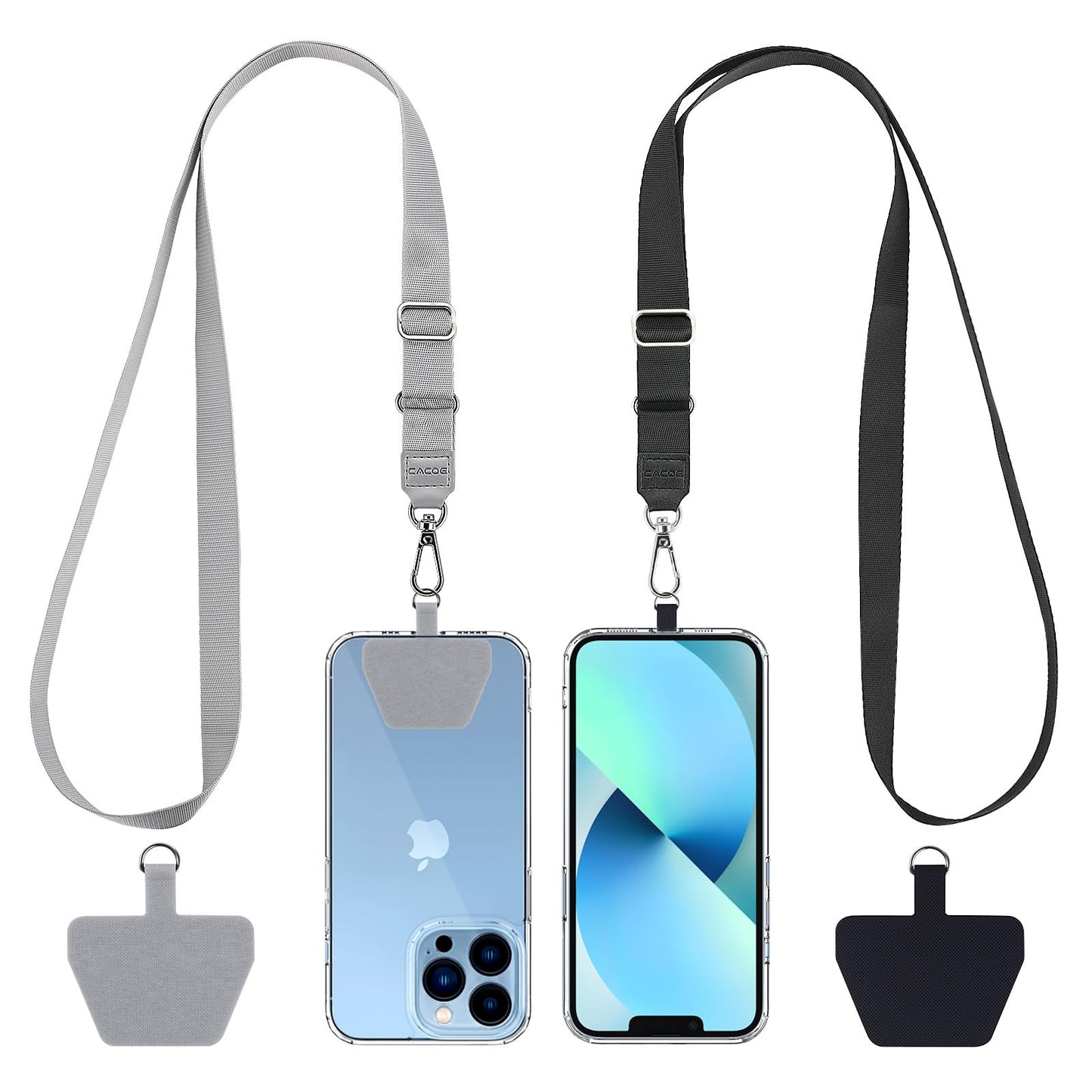 CACOE Phone Lanyard, Black+Dark Blue, 2 Pcs