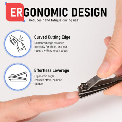 firiKer Nail Clippers with Nail File,Fingernail Clipper,Toe Nail Clippers