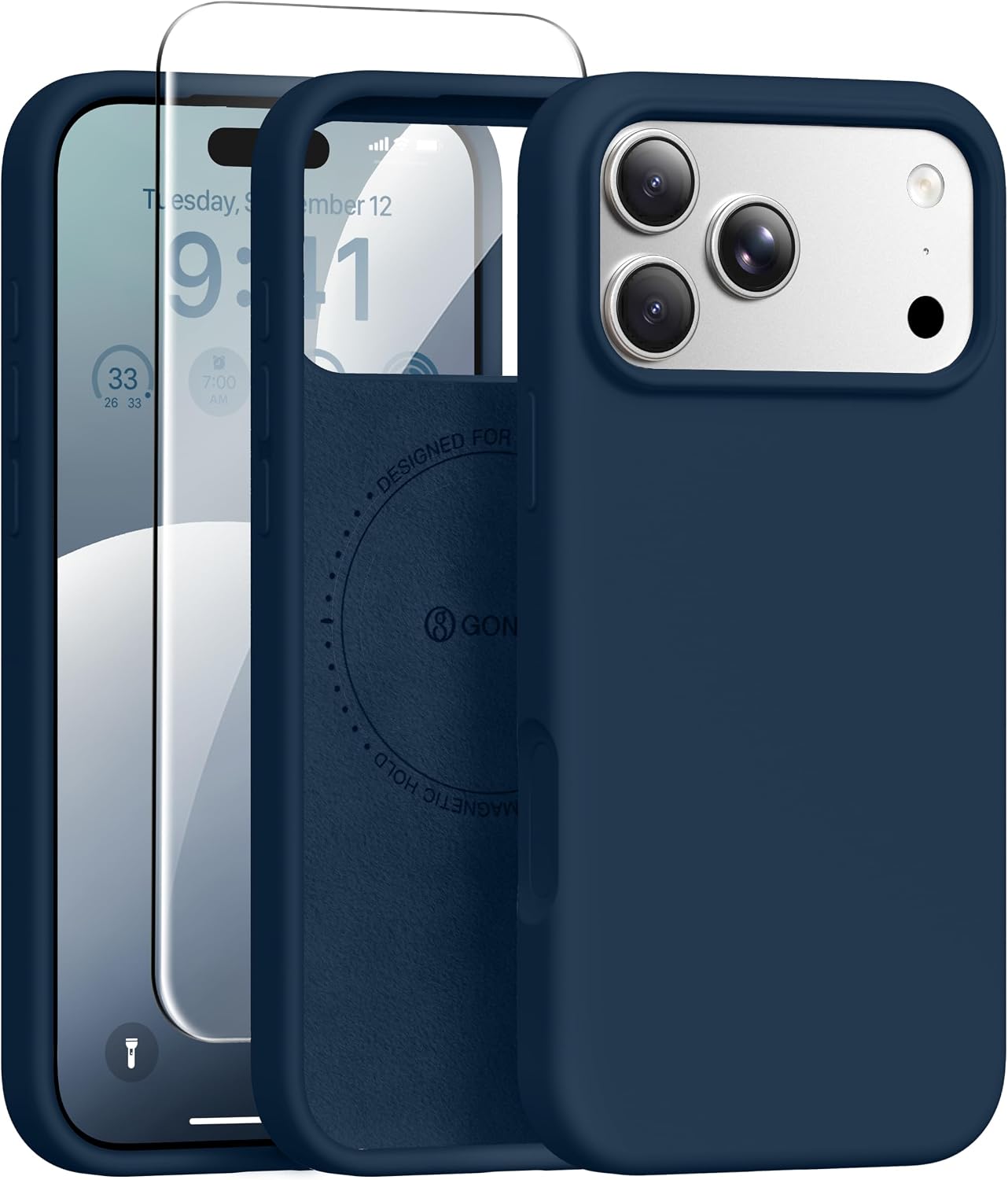 GONEZ Magnetic for iPhone 17 Pro Max Case, Silicone Cover Stone