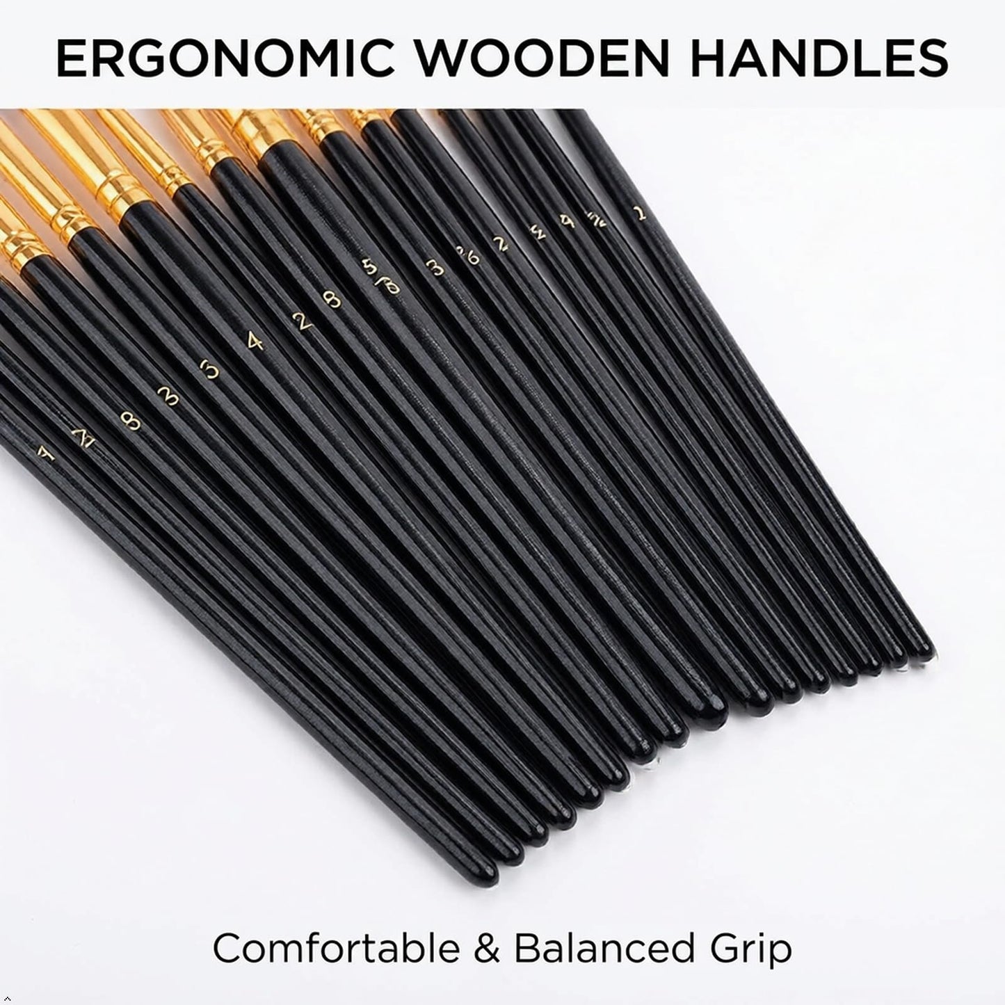 Soucolor Acrylic Paint Brushes Set, 20 Pcs Pointed Tip Artist Paintbrushes