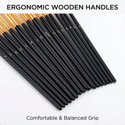 Soucolor Acrylic Paint Brushes Set, 20 Pcs Pointed Tip Artist Paintbrushes