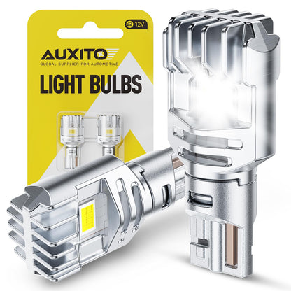 AUXITO 194 LED Bulbs for License Plate Light 168 175 2825 W5W T10 24-SMD 3014 Chipsets 6000K White for Car Dome Door Map Dash Courtesy Cargo License Plate Lights, Pack of 2