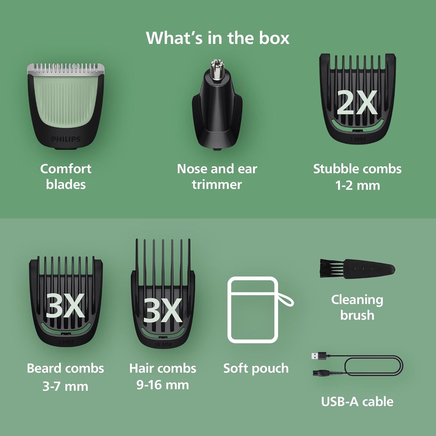 Philips Norelco All-in-One 3000 Series 13 in 1 Trimmer, Beard Styler & Men's Hair Clipper, 9 Length Settings & Self-Sharpening Skin-Friendly Blades, MG3919/50