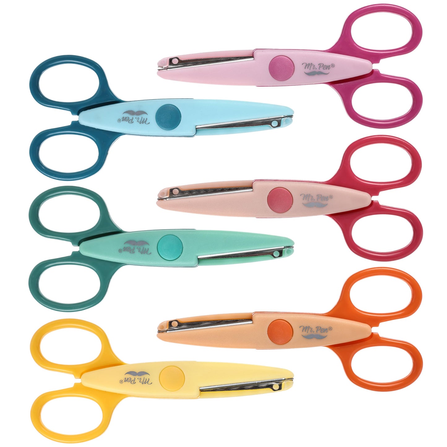 Mr. Pen- Craft Scissors Decorative Edge, 6 Pack, Bright Zig Zag Scissors