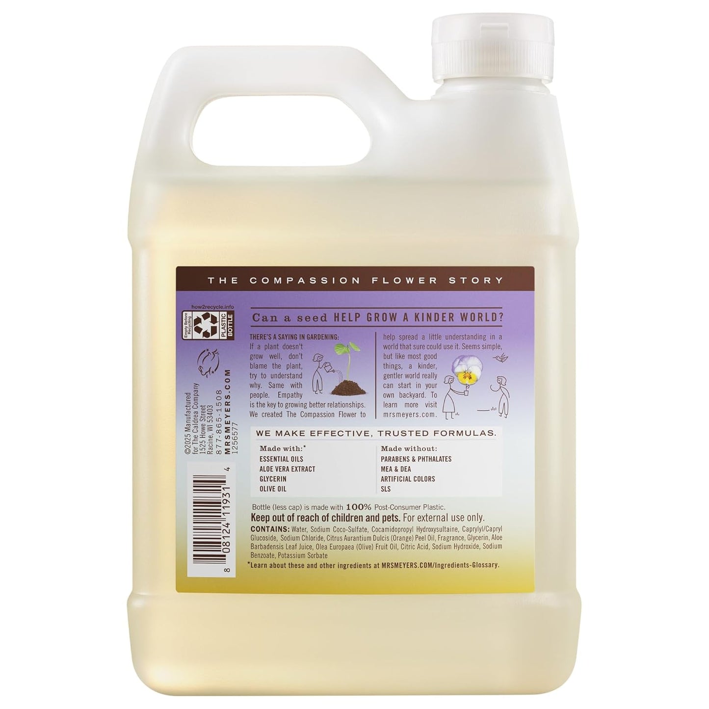 Mrs. Meyer's Clean Day, Hand Soap Refill, Lemon Verbena Scent, 33 Fl Oz