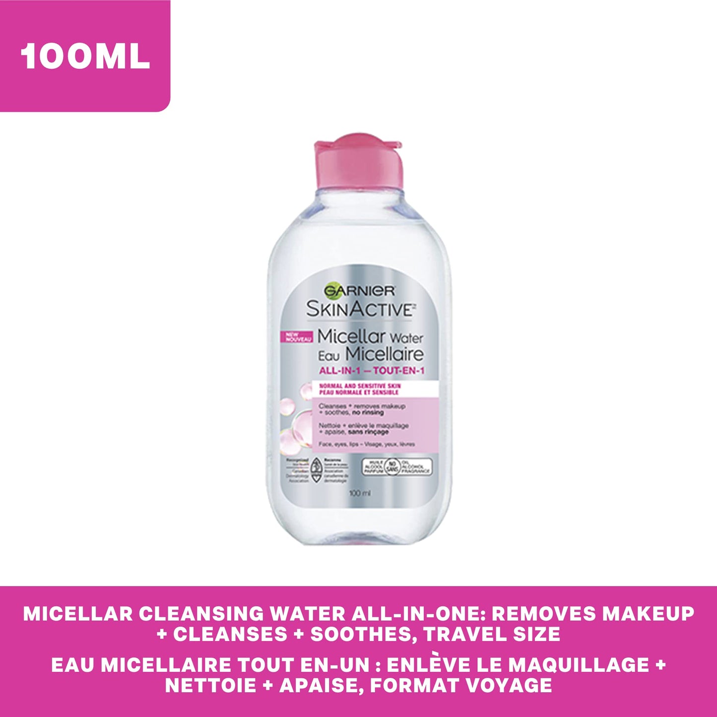 Garnier Micellar Water, Hydrating Facial Cleanser & Makeup Remover, Suitable for Sensitive Skin, Vegan, Cruelty Free, 13.5 Fl Oz (400mL), 1 Count