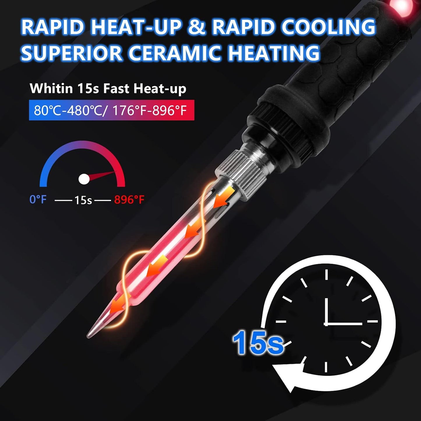 Soldering Iron, 60W 110V Adjustable Temperature Soldering Iron Pen, Portable Welding Tool, Fast Heating, for Electronic Repair, Jewelry, DIY