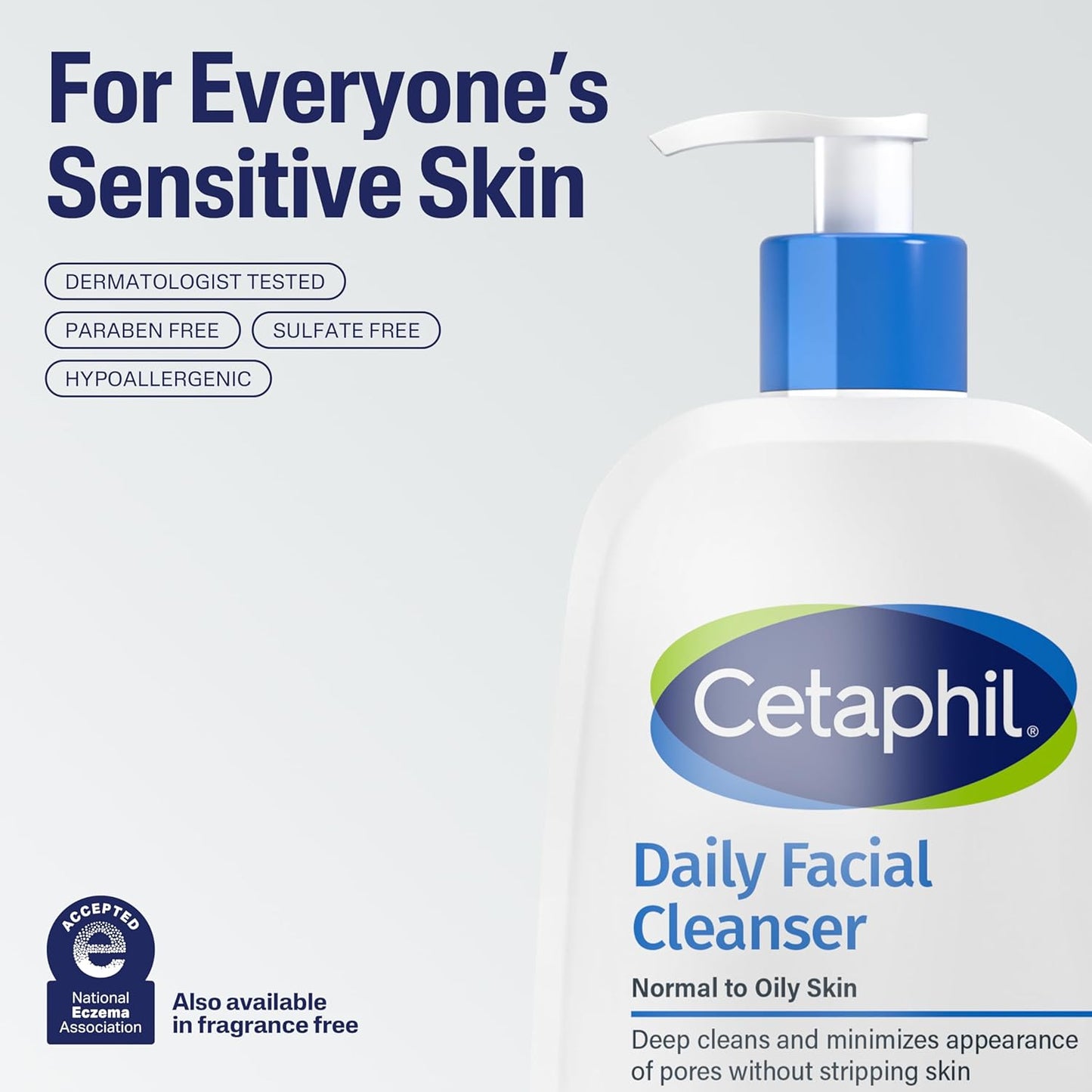 Cetaphil Daily Facial Cleanser, Oily & Combination Skin, 8oz, 3ct