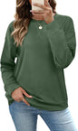 RUMIA Women's Crew Neck Sweatshirt Long Sleeve Tops for Women Fall Clothes