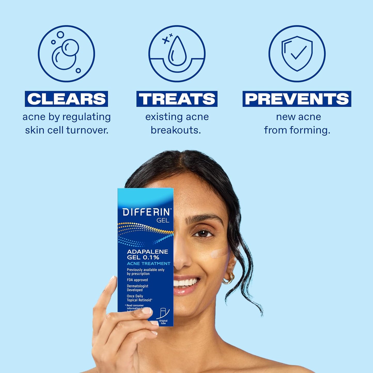Differin Acne Retinoid Treatment Gel, 0.1% Adapalene, 45g Pump