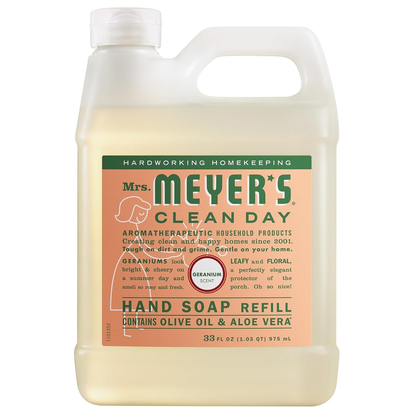 Mrs. Meyer's Clean Day, Hand Soap Refill, Lemon Verbena Scent, 33 Fl Oz