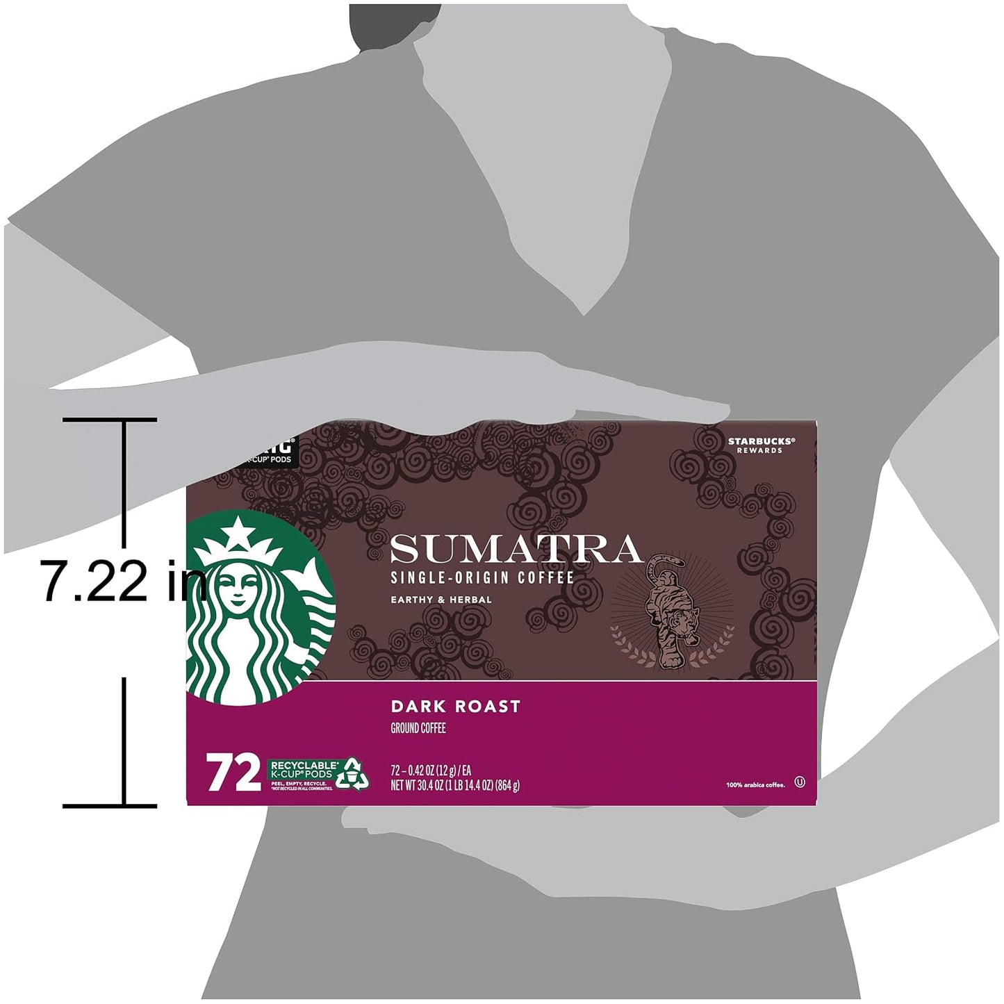 Starbucks K-Cup Coffee Pods, Dark Roast Hot or Iced Coffee, French Roast, 96 Keurig Pods