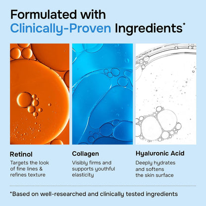 SimplyVital Face Moisturizer Retinol Collagen Hyaluronic Acid Cream 3.4 oz