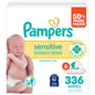 Pampers Sensitive Baby Wipes, Clinically Proven, Fragrance Free, Unscented, Water Based, Hypoallergenic, Multi-Use, Hand Wipes 1008 Wipes Total (18X Flip-Top Packs) [Packaging May Vary]