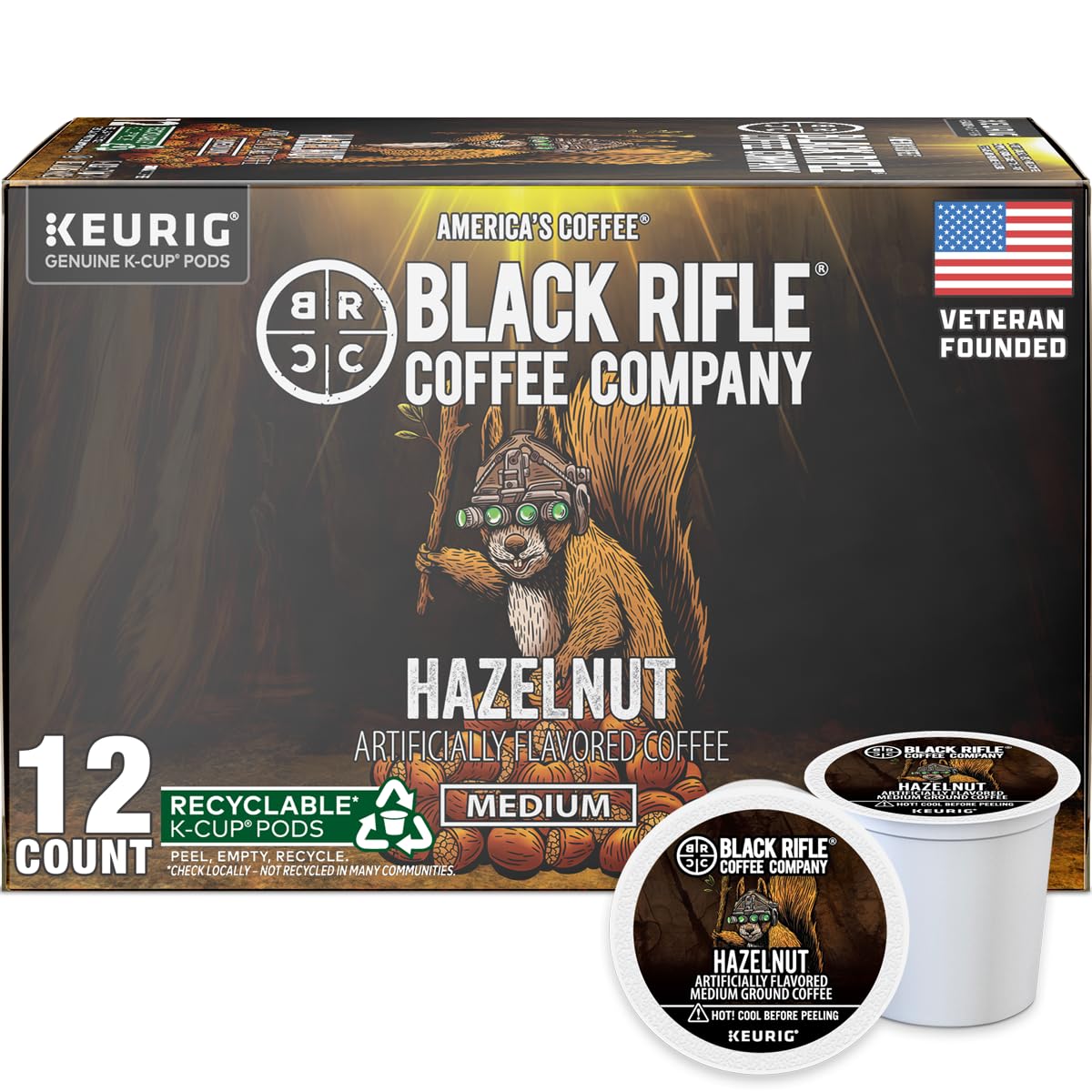 Black Rifle Coffee Medium Roast K Cup Coffee Just Black 32 Count