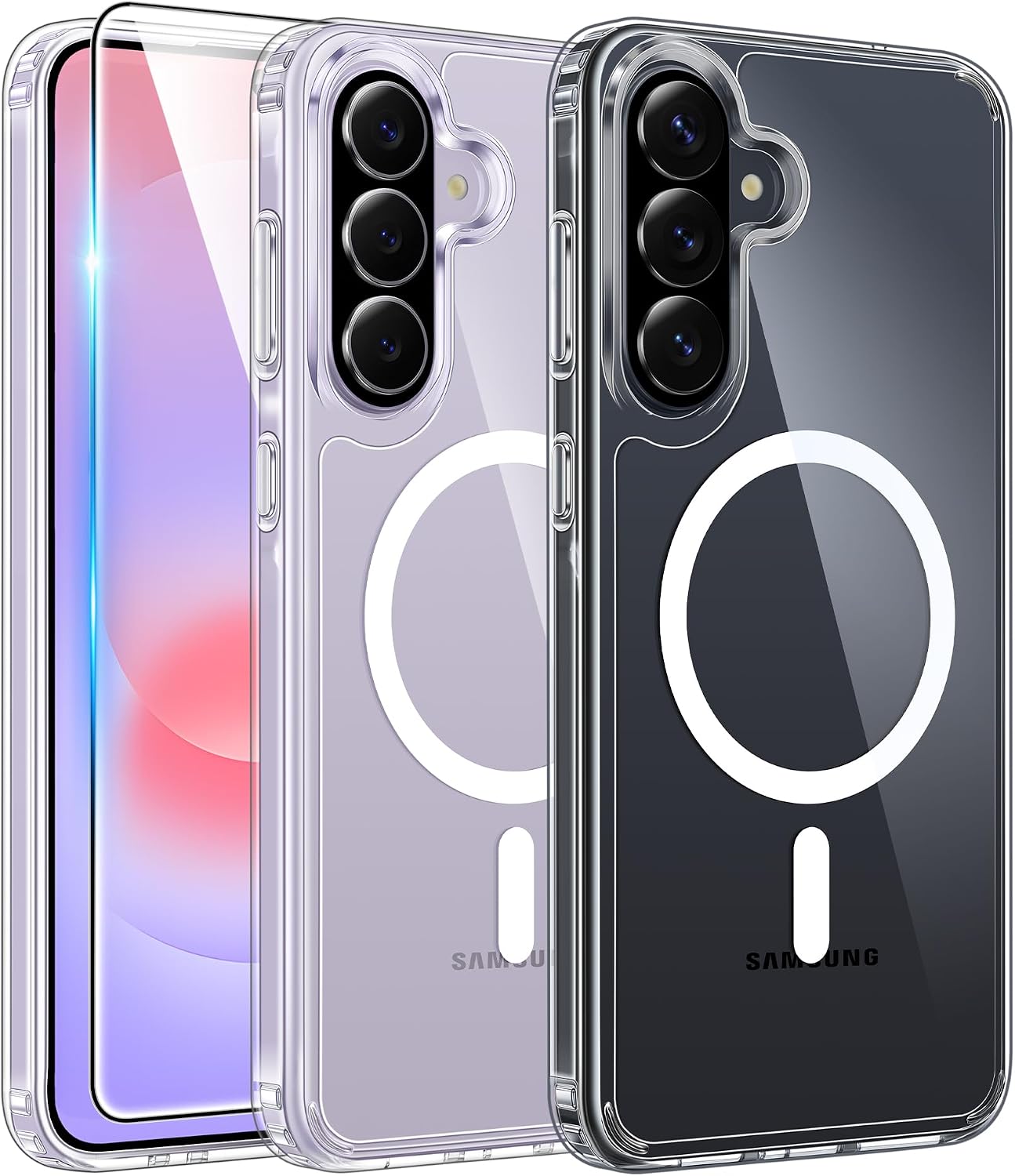 FNTCASE for iPhone 17 Pro Case Clear Magnetic with Screen Protector
