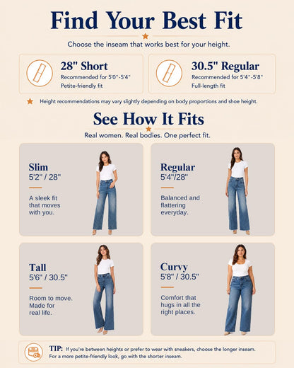 Women's High Waisted Stretchy Straight Leg Jeans Tummy Control Pants
