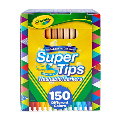 Crayola Super Tips Marker Set (100ct), Fine Point Washable Markers, Teacher Must Haves, Back to School Supplies for Kids & Adults, Art Supplies, Ages 3+