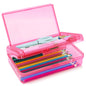 Double Layer Plastic Clear Hard Colored Pencil Box Case Pen Crayon Box