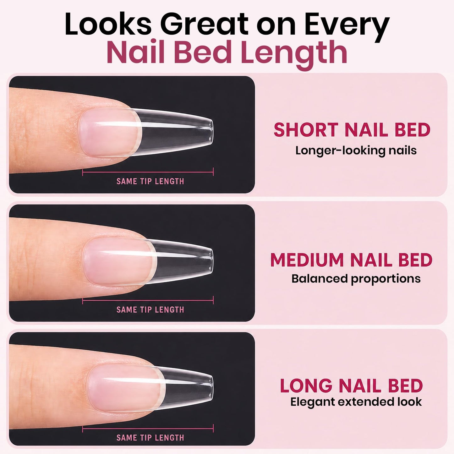 Beetles Soft Gel Nail Tips Short Almond 288pcs in 12 Sizes Etch-X