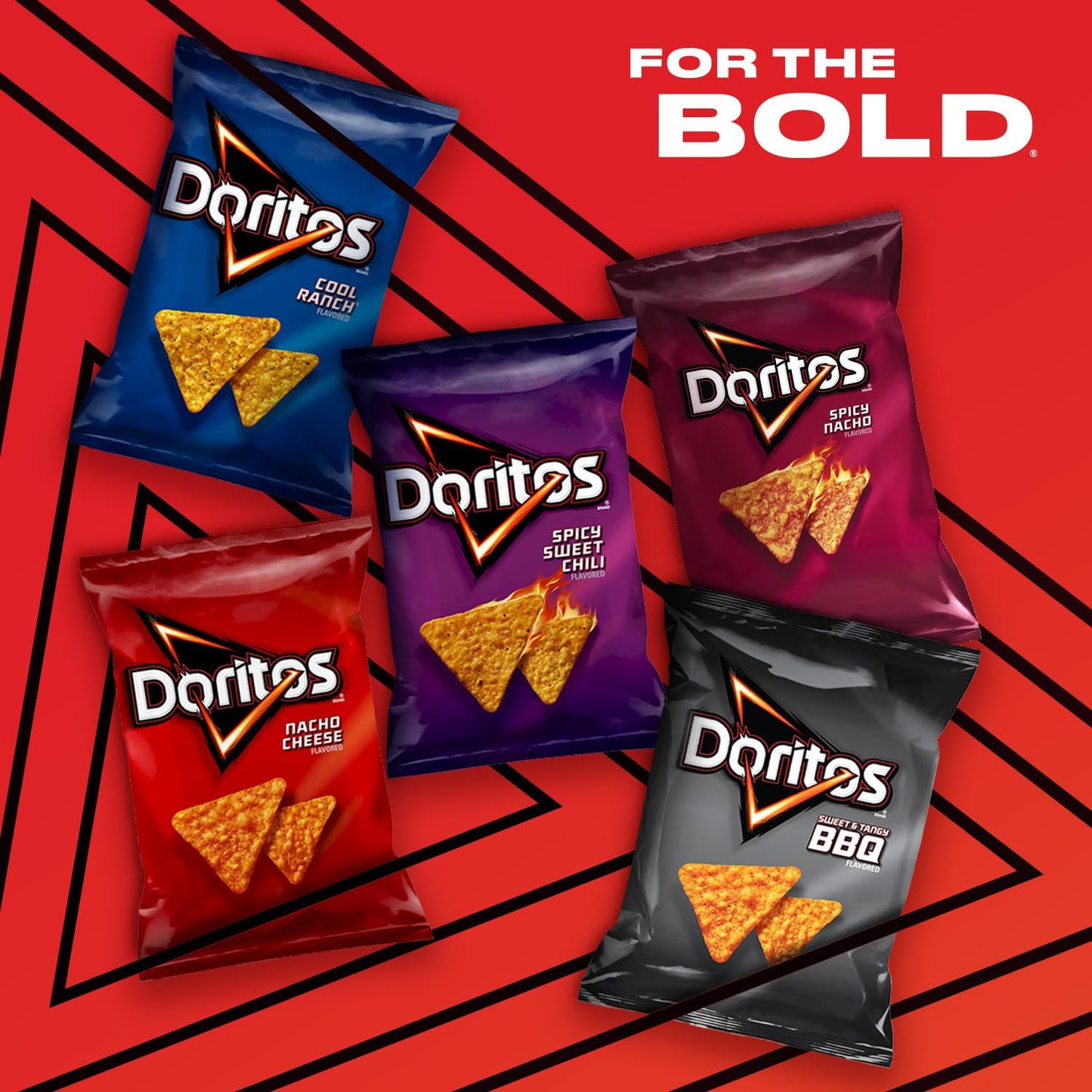 Doritos Flavored Tortilla Chips, Nacho Cheese, 1 Ounce (Pack of 40)
