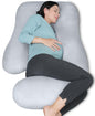 MOON PARK Pregnancy Pillows for Sleeping - U Shaped Full Body Maternity Pillow with Removable Cover - Support for Back, Legs, Belly, HIPS - 65 Inch - Aquamarine