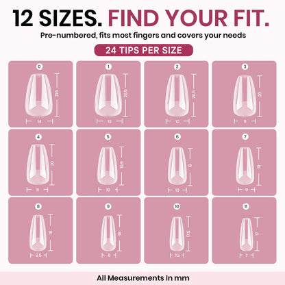 Beetles Soft Gel Nail Tips Short Almond 288pcs in 12 Sizes Etch-X
