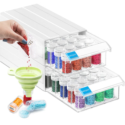 ARTDOT 60 Slots Storage Container for Diamond Art Kits for Adults, Portable Bead Storage Boxes for Diamond Painting Accessories and Tools