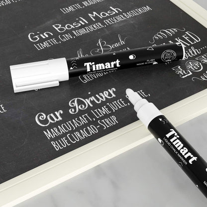 Timart Fine Tip Chalk Markers, Liquid Chalk Pens-8 Pack, 1mm Point