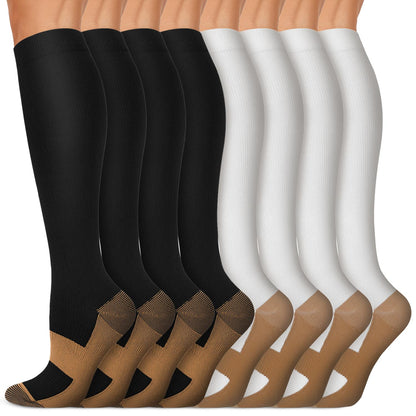 Copper Compression Socks 15-20 mmHg for Men & Women 8 Pairs – Circulation Support for Nurses, Travel, Running, Hiking, Soccer