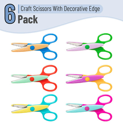 Mr. Pen- Craft Scissors Decorative Edge, 6 Pack, Bright Zig Zag Scissors
