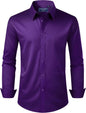 Alimens & Gentle Men's Dress Shirt Regular Fit Stretch Stain Shield Long Sleeve Solid Business Wedding Button Down Shirts