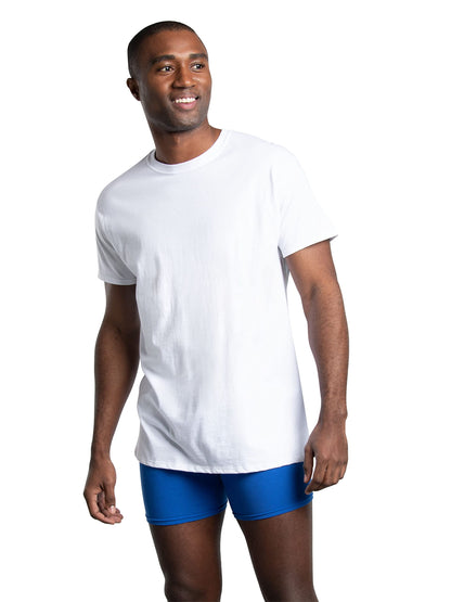 Fruit of The Loom Men's Crew Tee Undershirts, Moisture Wicking & Tag Free, Also Available in Big & Tall