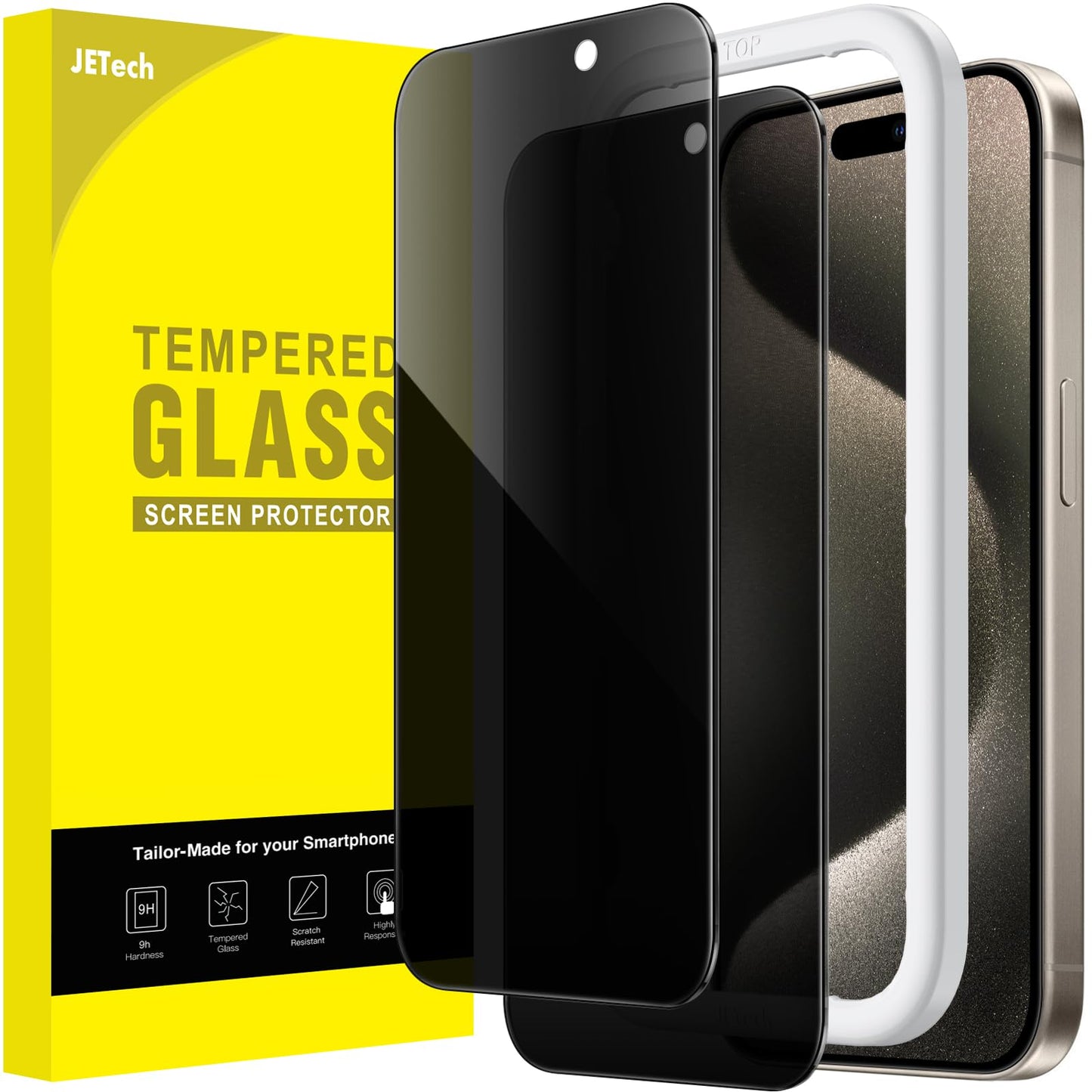 JETech Privacy Screen Protector for iPhone 17 Pro Max, 2-Pack