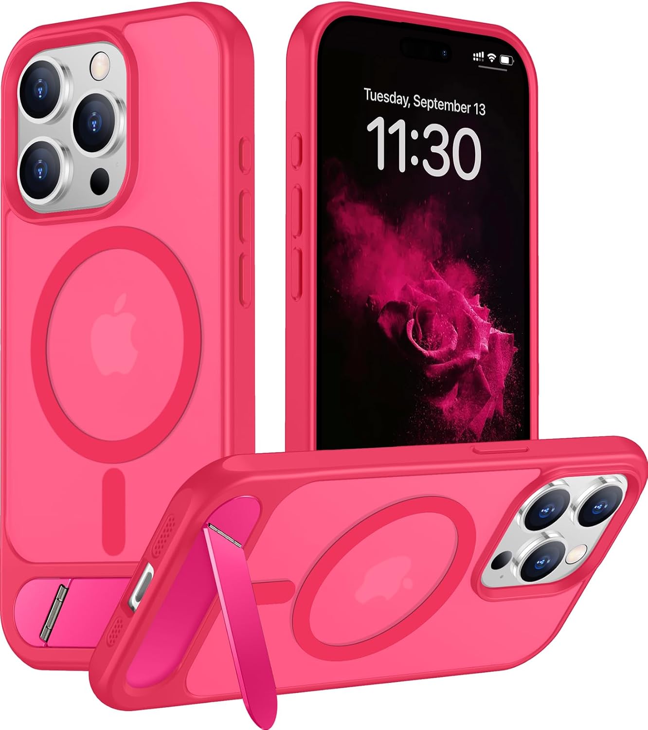 Magnetic Compatible with iPhone 14 Pro Max Case, [Built-in Invisible Kickstand][Compatible with MagSafe] [Military Grade Shockproof] Slim Translucent Matte Phone Case for iPhone 14 Pro Max 6.7"