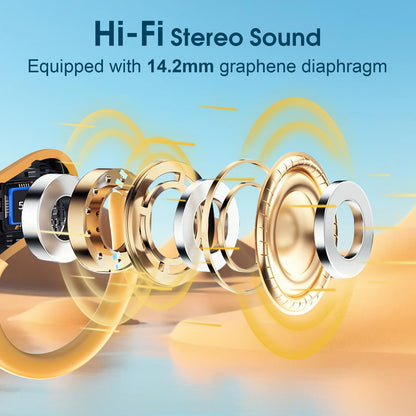 Wireless Earbuds 75H Bluetooth 5.4 Sport Headphones with Earhooks, Black