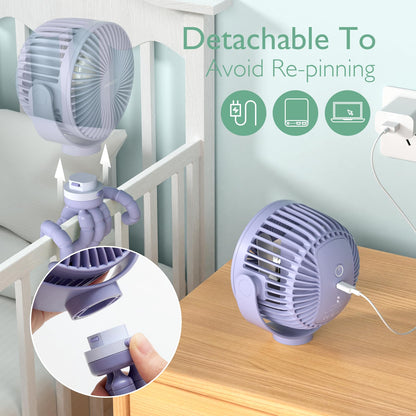 Momcozy 8000mAh Portable Stroller Fan | 27H Ultra-long Battery Life