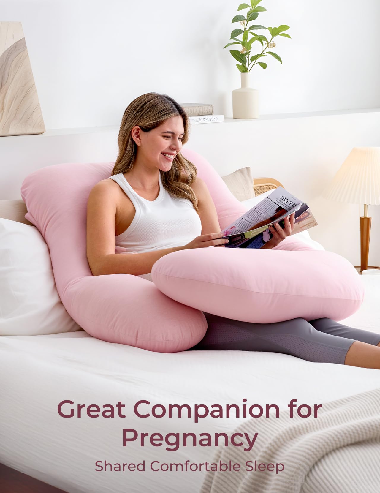 Momcozy Pregnancy Pillow for Sleeping - U Shaped Full Body Maternity Pillow