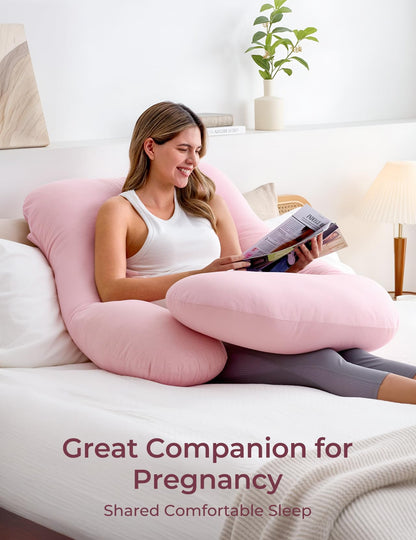 Momcozy Pregnancy Pillow for Sleeping - U Shaped Full Body Maternity Pillow