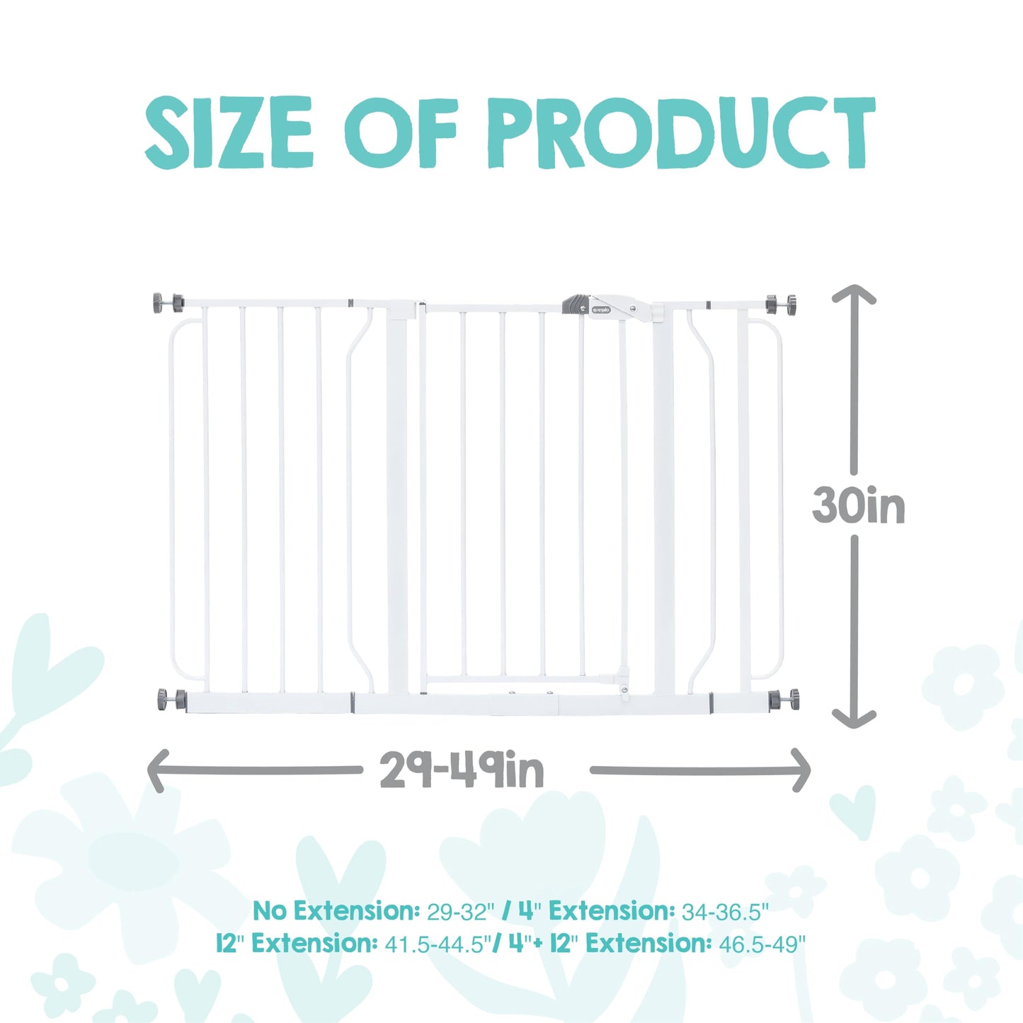 Regalo Safety 29"-38.5" Easy Step Baby Gate, Bottom of Stairs & Doorways
