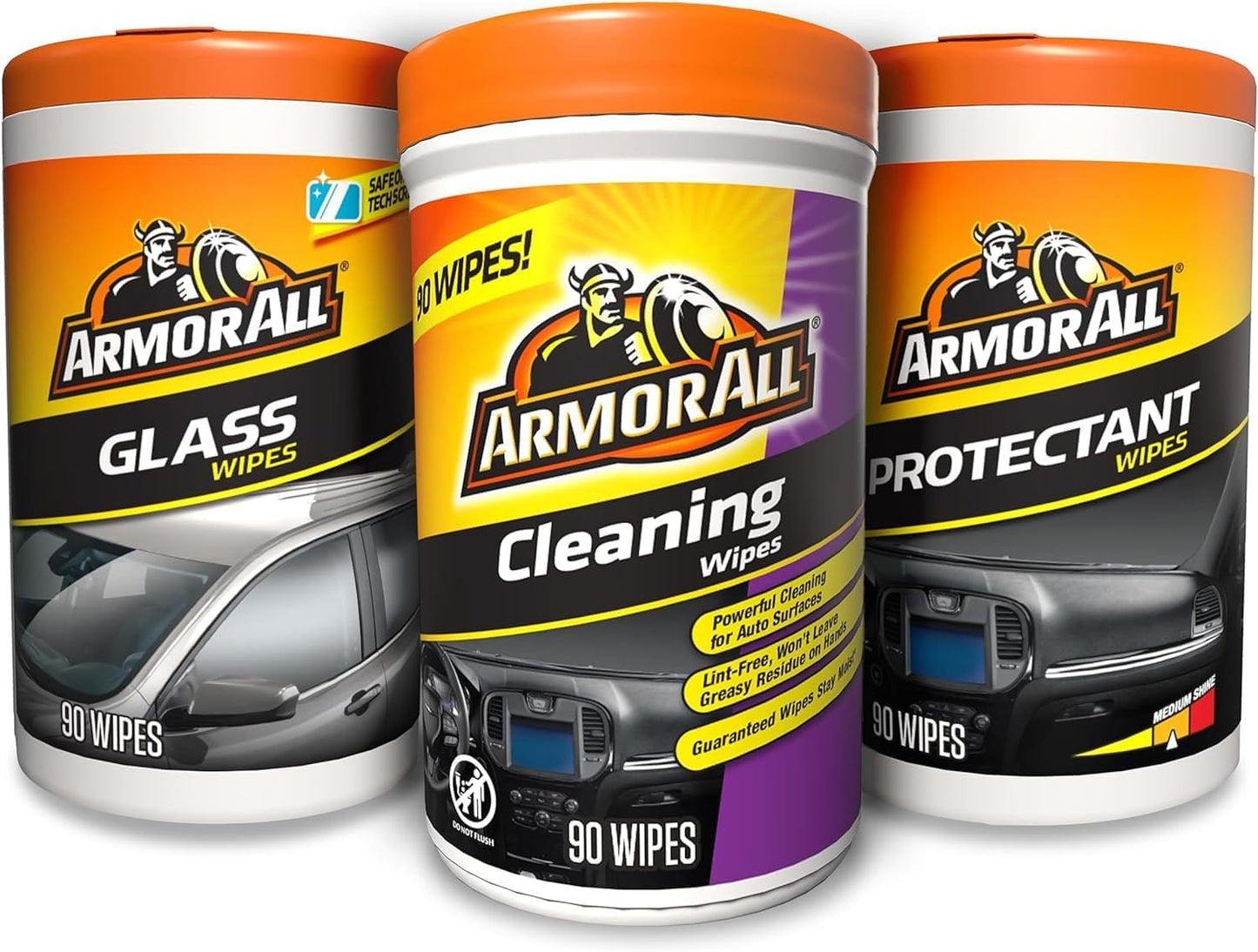Armor All Car Interior Value Pack, 90 Count, Auto Cleaning Wipes