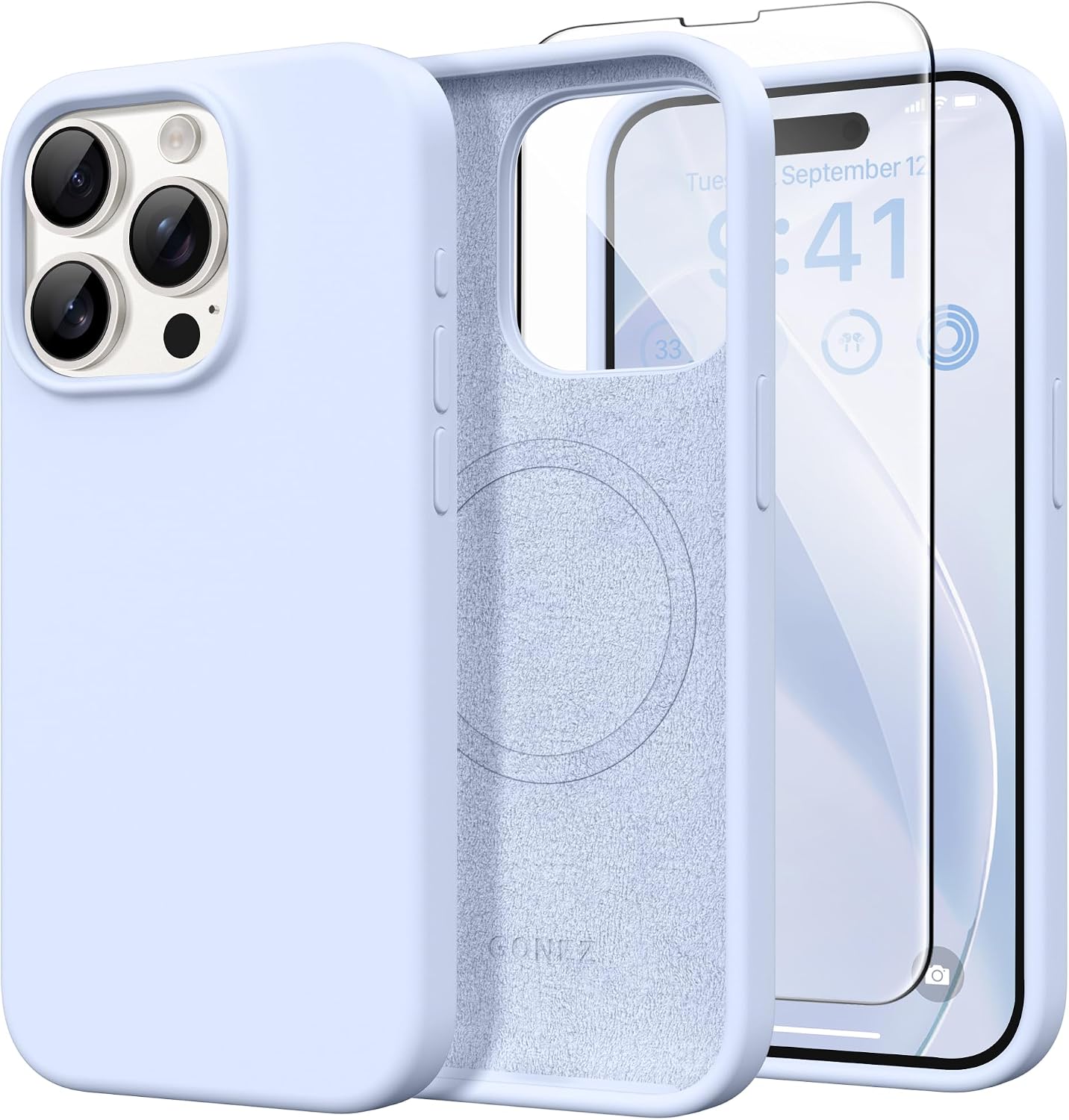 GONEZ Magnetic for iPhone 17 Pro Max Case, Silicone Cover Stone