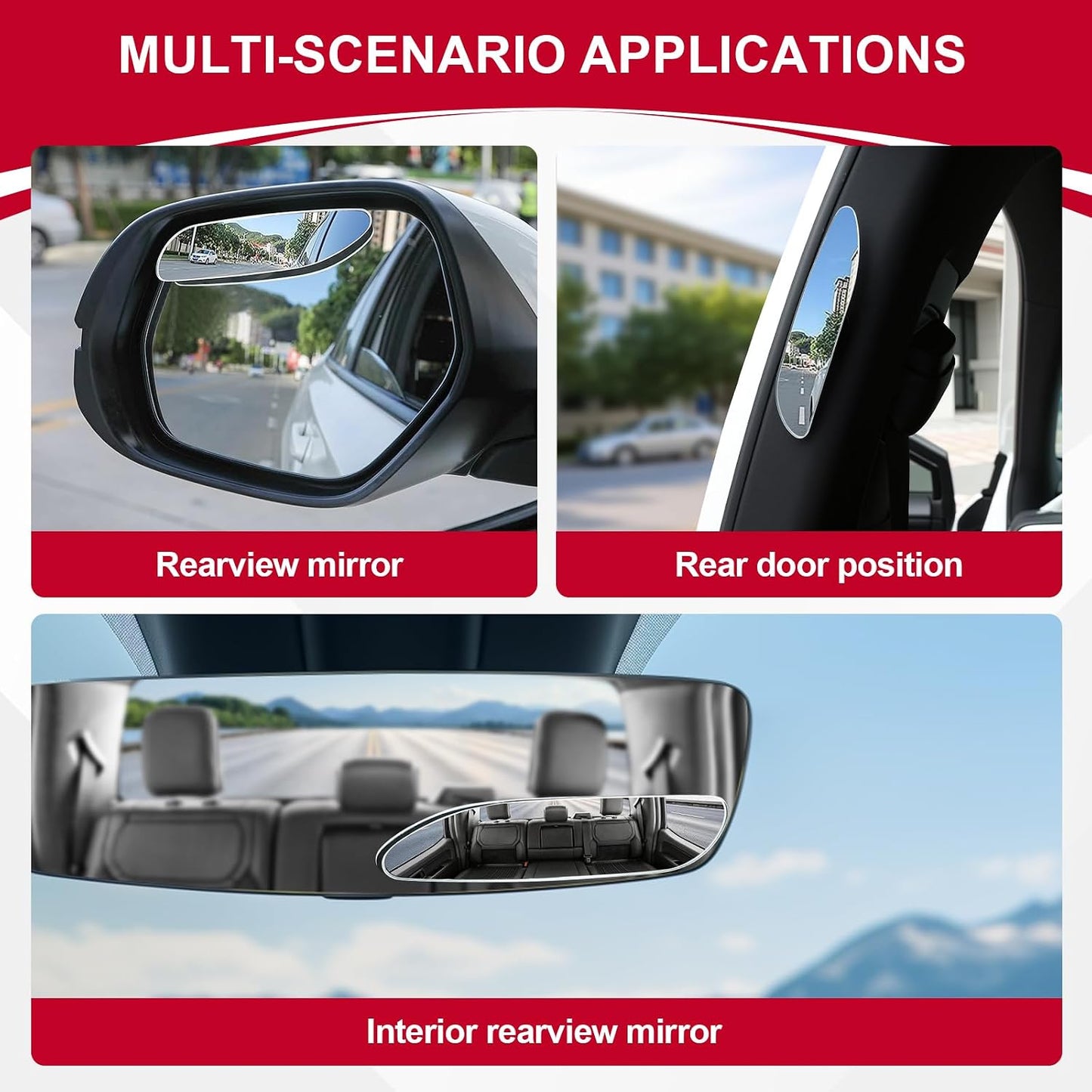 LivTee Blind Spot Car Mirror, HD Glass Frameless Convex Side Mirror Blindspot, Wide Angle Rear View Mirrors for SUVs, Trucks and RVs - Car Accessories
