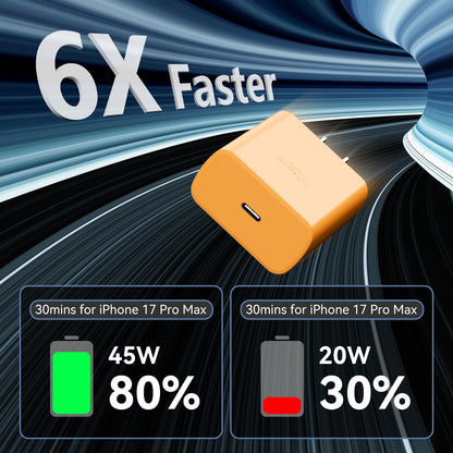 Phone 17 16 Pro Max Charger Fast Charging, 45W Super Fast USB C Charger Block with 10FT Long Charging Cord Cable for 17 16 Pro Max/17 16/16 Plus,15 Pro Max/15 Pro/15, Android Phone-Black
