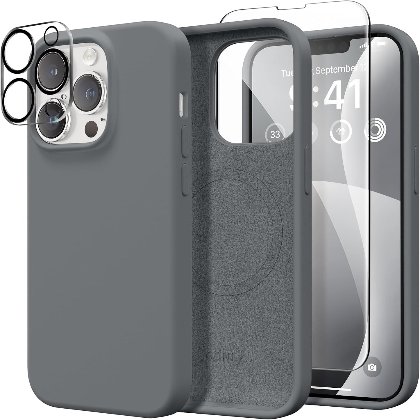 GONEZ Magnetic for iPhone 17 Pro Max Case, Silicone Cover Stone