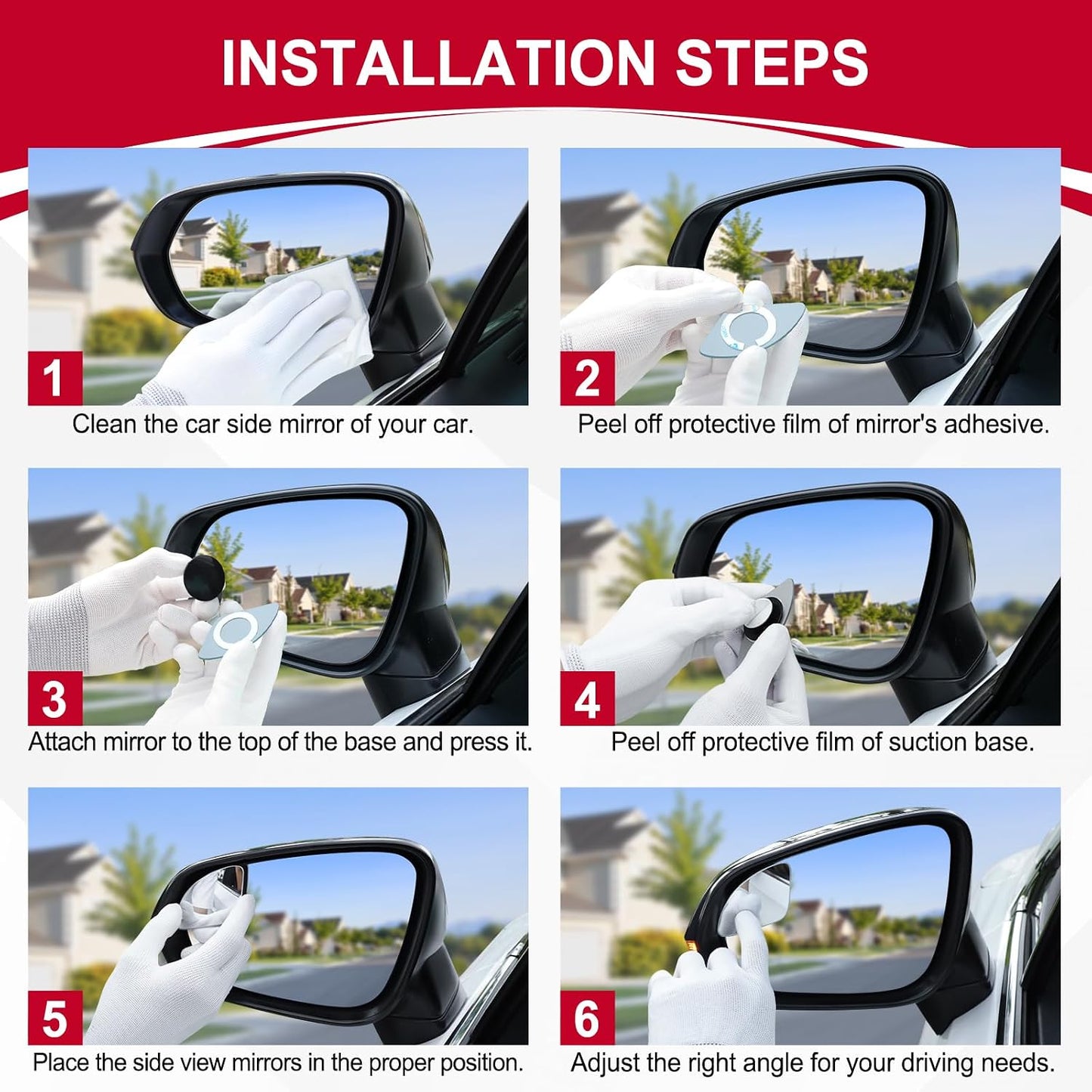 LivTee Blind Spot Car Mirror, HD Glass Frameless Convex Side Mirror Blindspot, Wide Angle Rear View Mirrors for SUVs, Trucks and RVs - Car Accessories